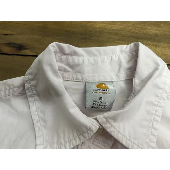 Carhartt For Woman Long Sleeve Button Down Shirt Light Pink Size Medium - Picture 5 of 8